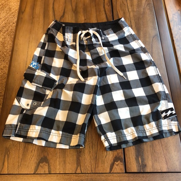 Billabong checkered swim trunks